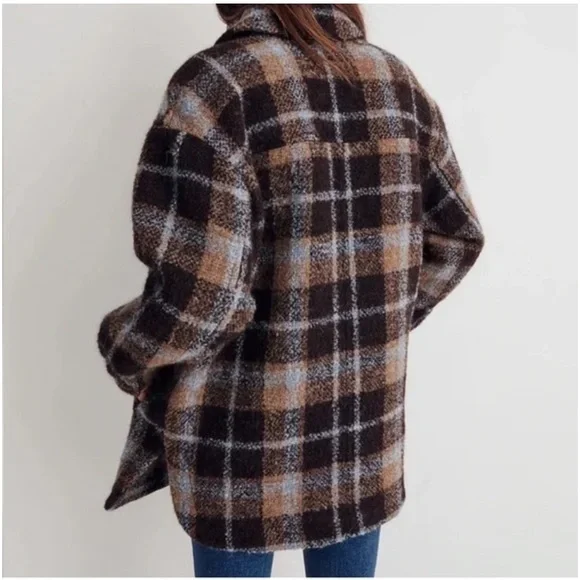 Madewell Wool Plaid Oversized Jacket
